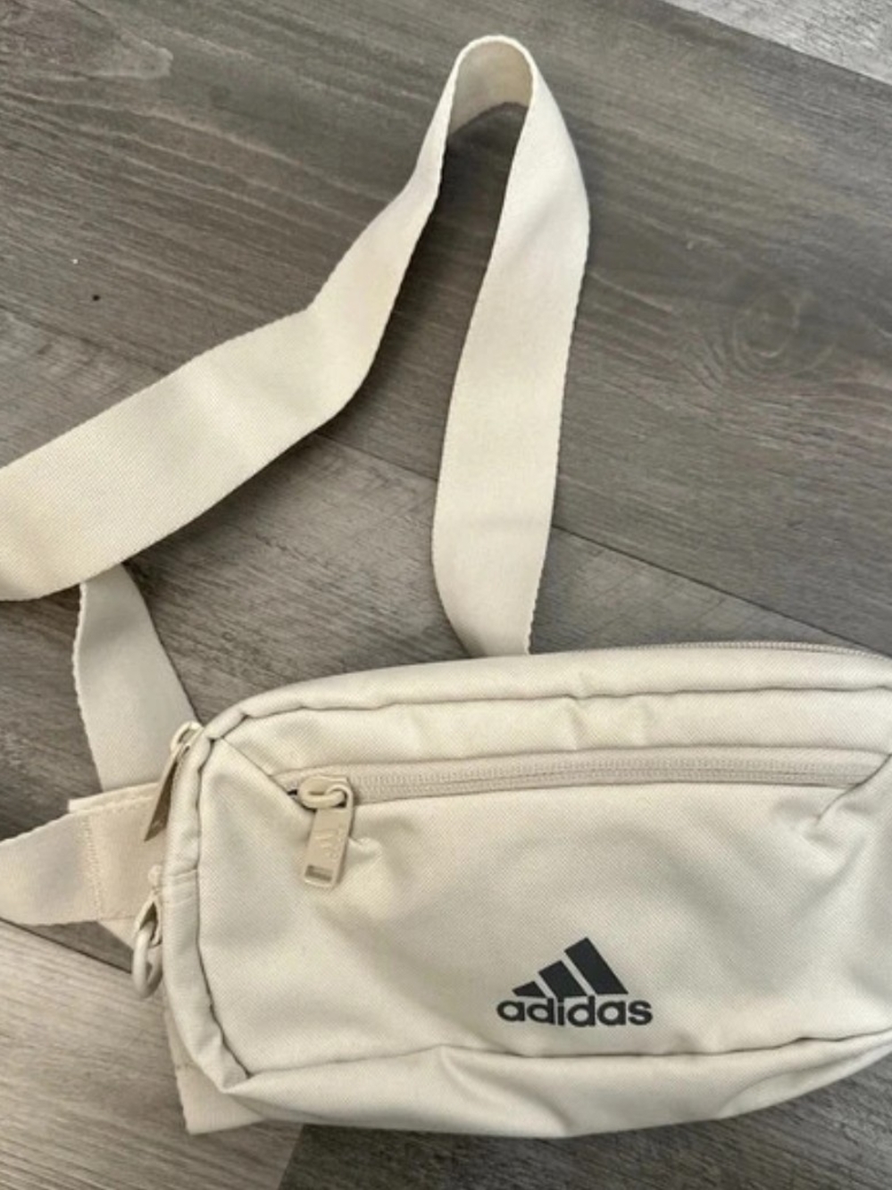 adidas Cream Waist Bag with Front Zip